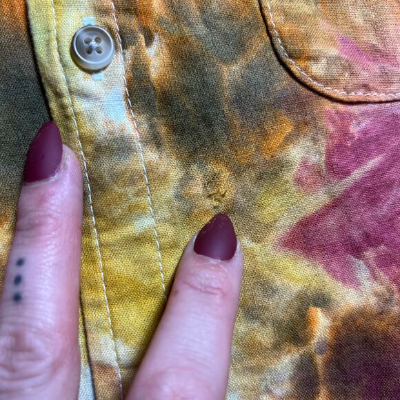 Men’s 2XL Regular Fit Short Sleeve Button Down Shirt Tie Dye Old Navy Festival - Picture 11 of 13